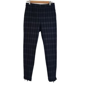 T Alexander Wang green black high rise Skinny Plaid Gingham Zipper Ankle Pants